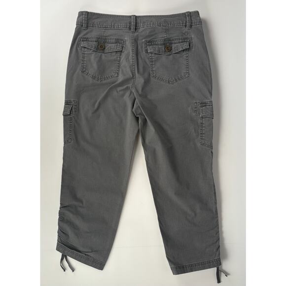 Eddie Bauer Pants Womens 6 Gray Ripstop Cargo Capri Crop Tech Hiking Outdoor - Picture 6 of 9